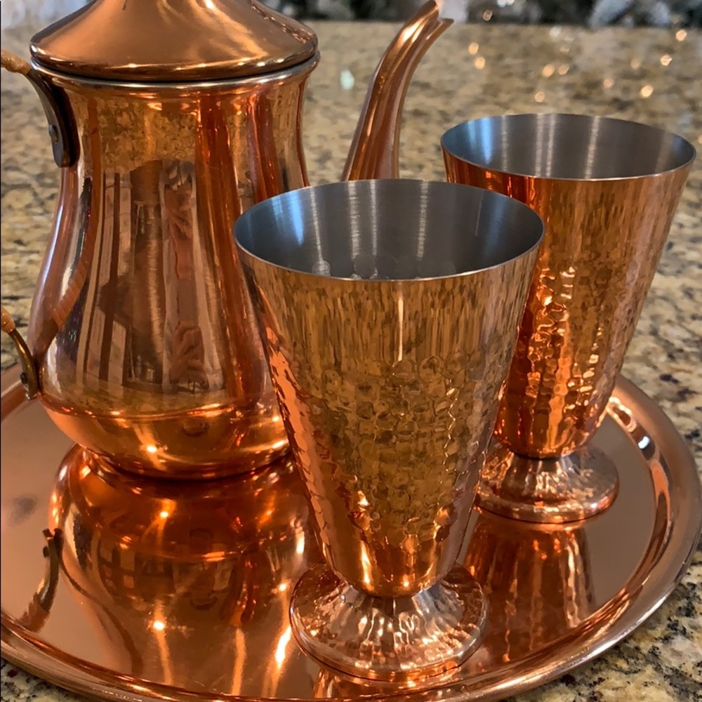 ✨Real Pure Copper Antique Tea Set✨ - Picture 2 of 14